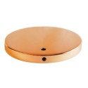 Base para pé de lâmpada em cobre brilhante com 250mm de diâmetro.