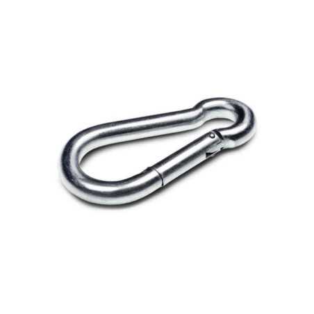 Mosquetão de níquel para pendurar lâmpadas, 6cm de altura x 6mm de espessura.