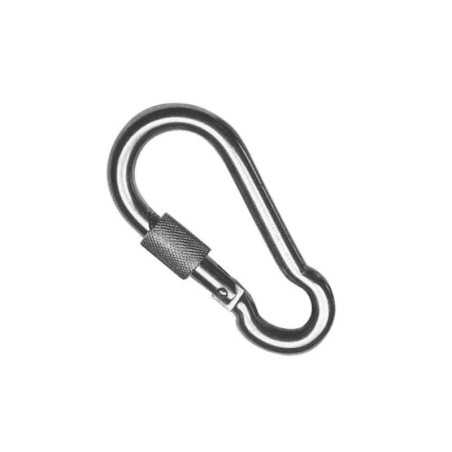 Mosquetão de fecho para pendurar lâmpadas, 7cm de altura x 7mm de espessura.