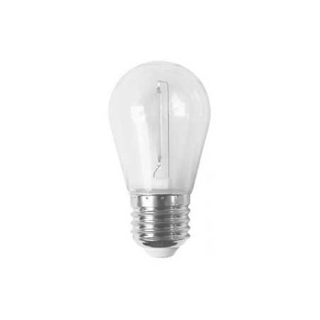Lâmpada de plástico para guirlandas, rosca E27, 1W, luz azul.