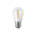 Lâmpada de plástico para guirlandas com rosca E27, 1W de luz muito quente.