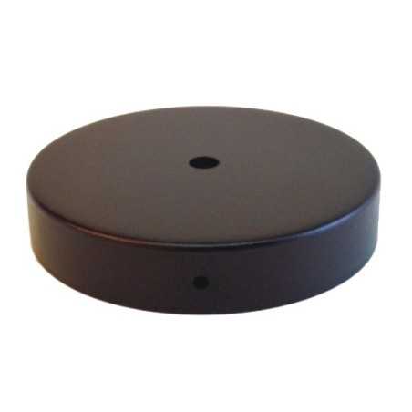 Suporte de metal de cor preta com 80mm de diâmetro e uma saída.