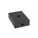 Suporte de metal preto com 80mm de comprimento x 50mm de largura.