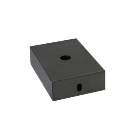 Suporte de metal preto com 80mm de comprimento x 50mm de largura.
