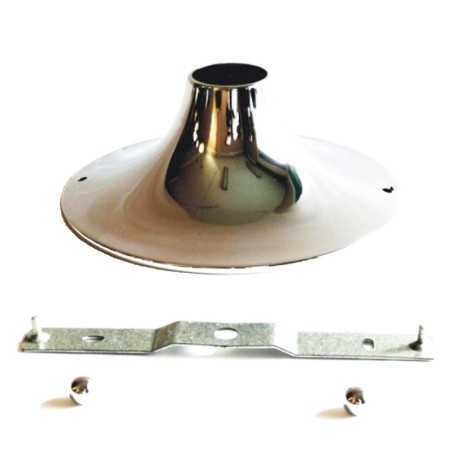 Suporte metálico cromado para casquilho 185mm x 70mm.