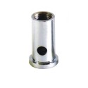 Suporte de teto para cabo de aço em cor cromo brilhante.