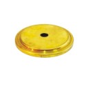 Tampa e suporte de latão com 93mm de diâmetro x 12mm de altura.