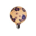 Lâmpada decorativa de silicone com superfície decorada com flores.
