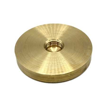 Anel de rosca de taco 10/100 em latão, com 40mm de diâmetro por 6mm de altura.