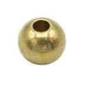 Peça de latão tipo com interior passante de 30mm de diâmetro.