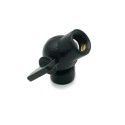 Rótula de metal preto para lâmpadas, 30mm de altura, 10/100.