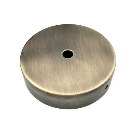 Suporte de metal em ouro velho com 80 mm de diâmetro e uma saída.