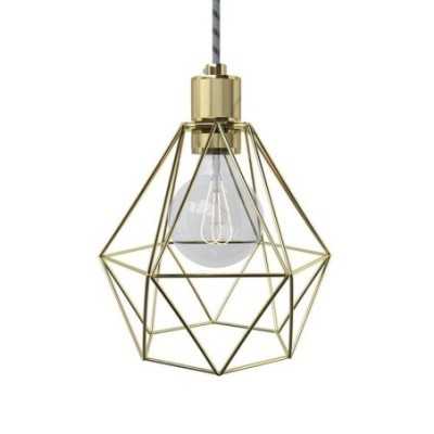 Portalâmpada dourada em latão acetinado E27 de design