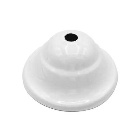 Suporte metálico de cor branca clássico de 90mm com uma saída.