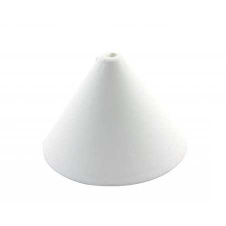 Suporte de plástico cónico de 125mm branco com uma saída.