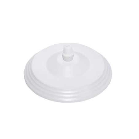 Suporte metálico clássico branco de 120mm de diâmetro com uma saída.