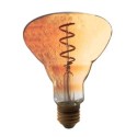 Lâmpada decorativa achatada 4W E27 vidro âmbar 135mm