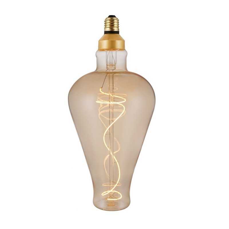 Lâmpada LED clara de filamento espiral 5W E27 regulável 2000K