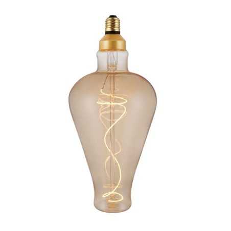 Lâmpada LED clara de filamento espiral 5W E27 regulável 2000K