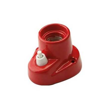 Aplique porcelana retro color rojo com interruptor incluído