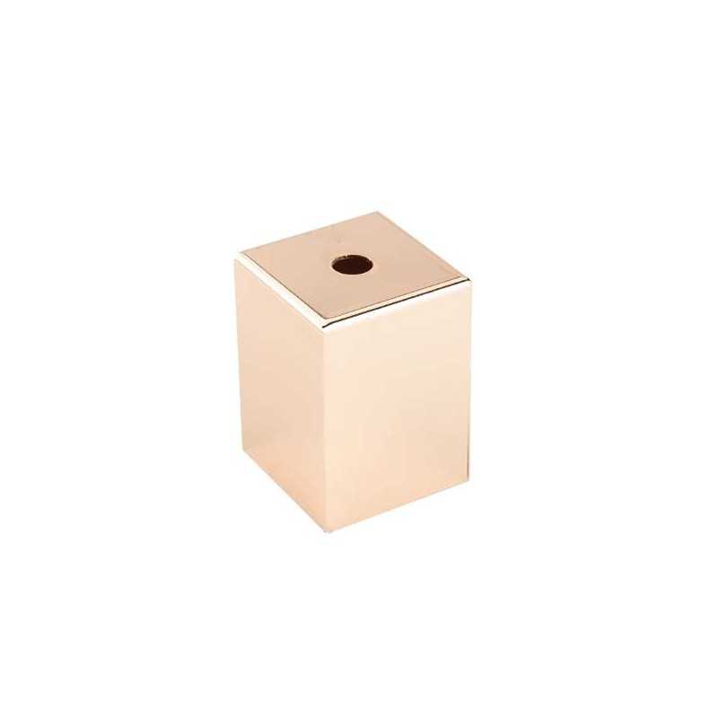 Cúpula decorativa metálica quadrada E27 cor cobre