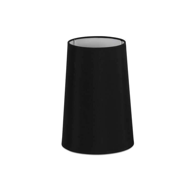 Ecrã preto, apliques e mesa cónico longo 165mm x 240mm.
