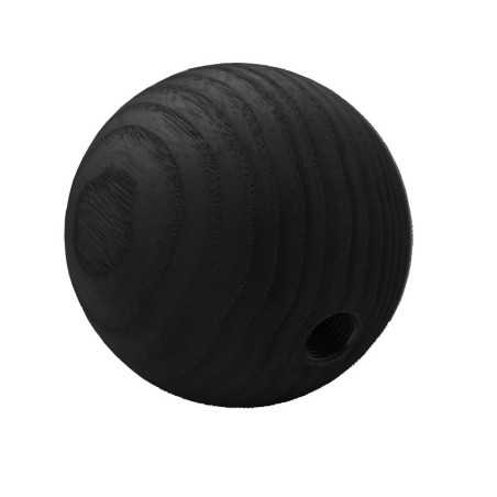 Bola de madeira de 60mm com furo de rosca 10/100 preta.