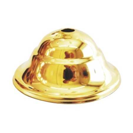 Suporte metálico dourado brilhante, diâmetro clássico de 90mm.