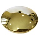 Base dourada côncava de 135 mm de diâmetro para lâmpadas.