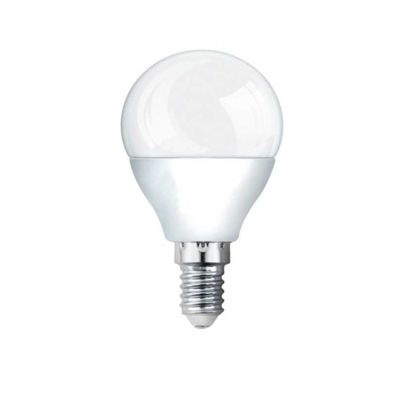 Lâmpada LED esférica de rosca E14 7W em várias tonalidades.