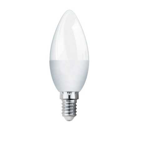 Lâmpada vela LED de rosca E14 com 5W em várias tonalidades.