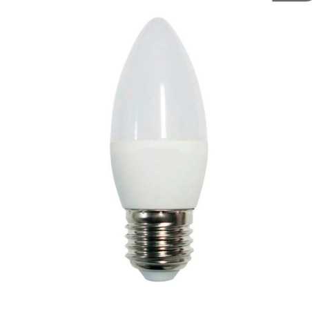 Lâmpada vela LED opal rosca E27 5W em várias tonalidades.