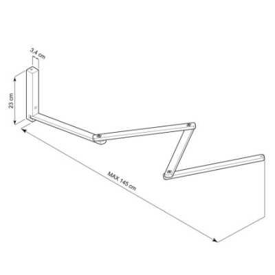 Braço extensível e articulado de madeira para lâmpadas.