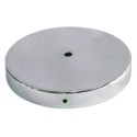 Suporte metálico cromado brilhante de 160 mm de diâmetro e uma saída.