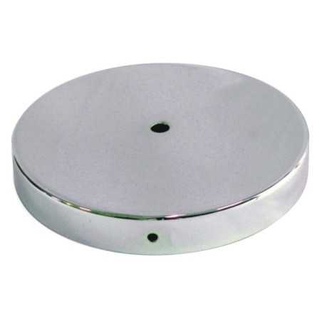 Suporte metálico cromado brilhante de 160 mm de diâmetro e uma saída.