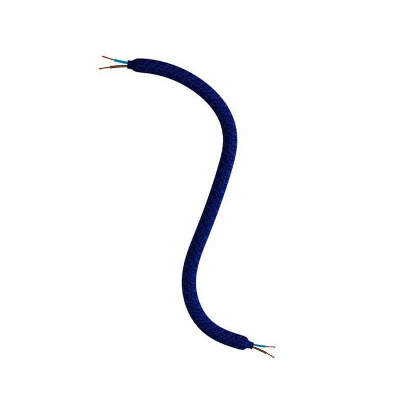 Tubo flexível revestido com tecido azul para fazer lâmpadas