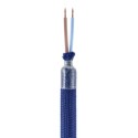 Tubo flexível revestido com tecido azul para fazer lâmpadas