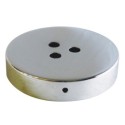 Suporte de metal cromado brilhante com 100mm de diâmetro e três saídas.