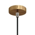 Suporte de teto metálico acetinado com 83mm de diâmetro.