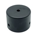 Suporte de cor preta de 80mm com saída lateral e frontal.