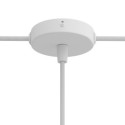 Suporte metálico branco de 83mm de diâmetro com 1 saída e 2 laterais.