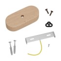 Suporte de madeira em forma oval de 120mm para lâmpadas.