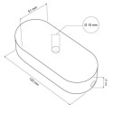 Suporte de madeira em forma oval de 120mm para lâmpadas.
