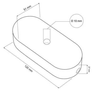 Suporte de madeira em forma oval de 120mm para lâmpadas.