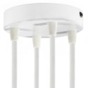 Suporte metálico branco com 120mm de diâmetro e quatro saídas.