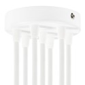 Suporte metálico branco com 120mm de diâmetro e sete saídas.