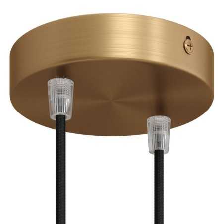 Suporte de metal de latão com 120mm de diâmetro e duas saídas.