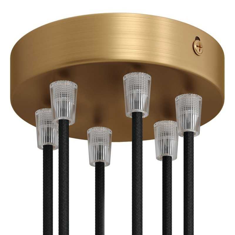 Suporte de metal em latão com 120mm de diâmetro e seis saídas.