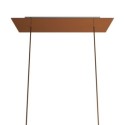 Suporte de metal cor cobre, com 675mm de comprimento x 225mm de largura.