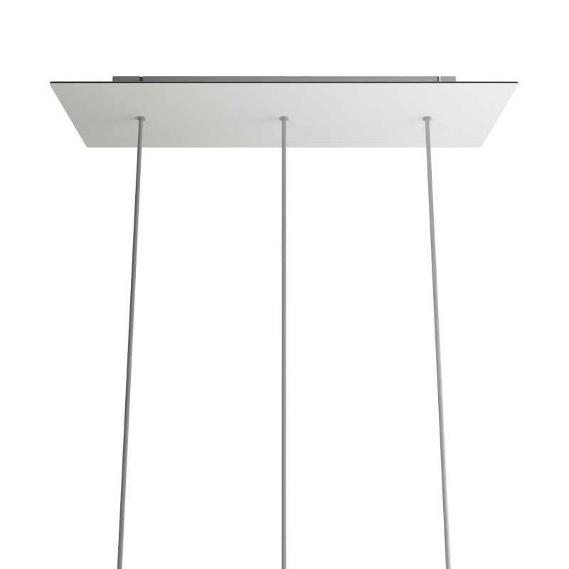 Suporte metálico branco 675mm x 225mm com 3 furos.
